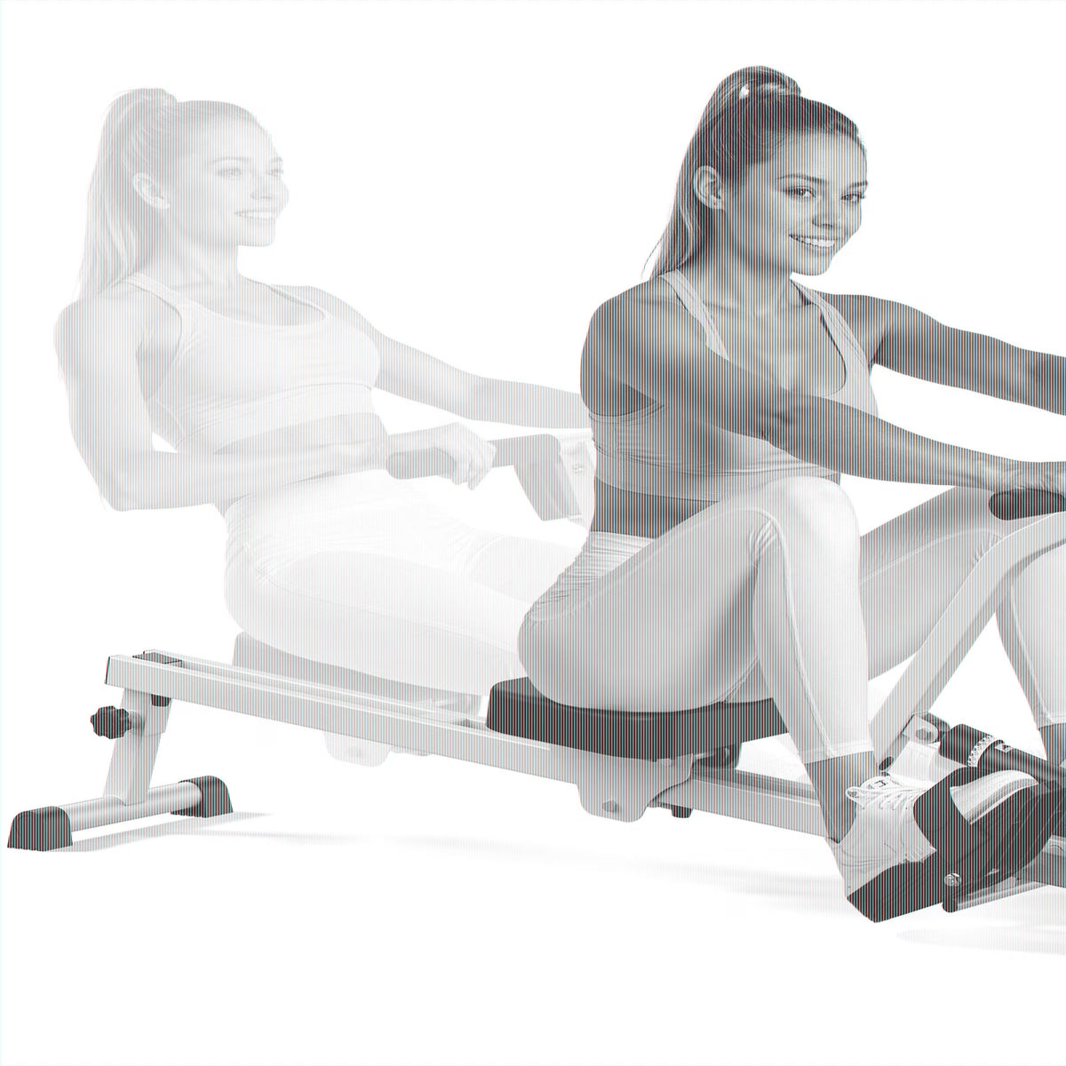 UPGO Rowing Machine Rower Exercise for Home Cardio Workouts, 12 Adjustable Resistance, Includes Digital Monitor and Comfortable Seat Cushion