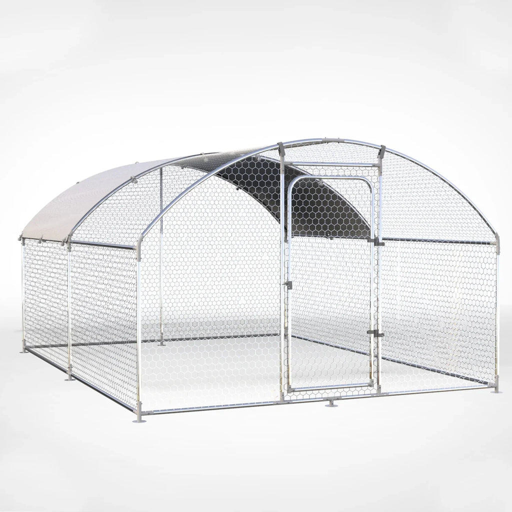 Large Metal Chicken Coop Chicken Run,Chicken Pen with Water-Resident and Anti-UV Cover,Duck Rabbit House Outdoor(10" W x 13" L x 6.5" H)
