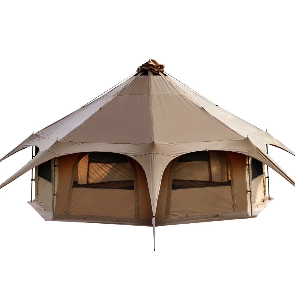 TOMOUNT Canvas Tent 8-Person Yurt Tent with Stove Jack Bell Tent for Camping Luxury Glamping Yurt Tent 16.4ft Dia