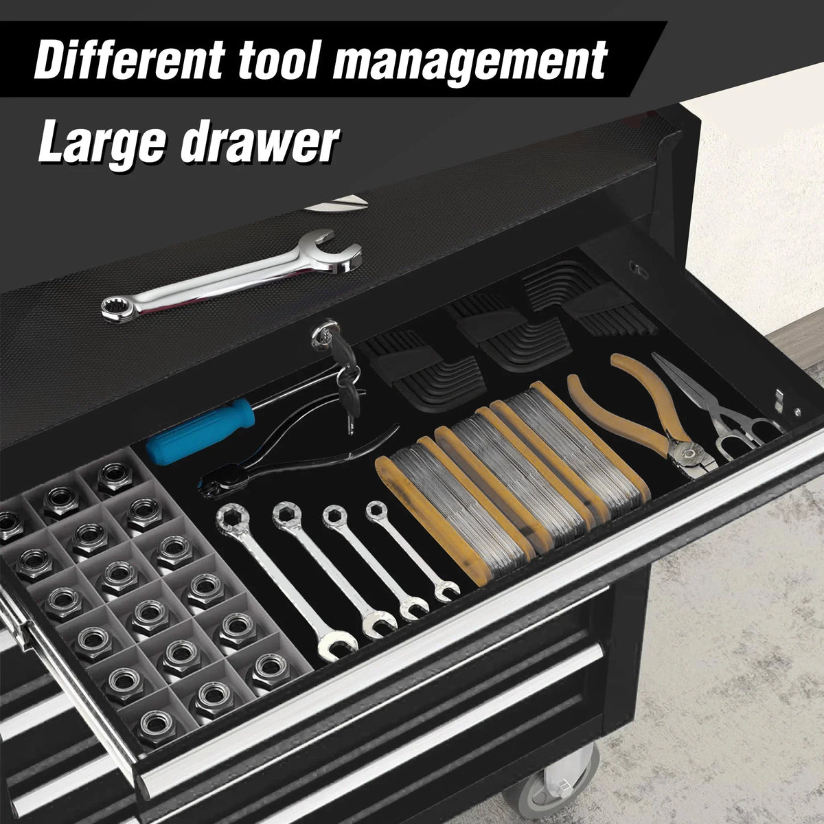 7-Drawer Rolling Tool Chest with Wheels �C Heavy-Duty Tool Storage Cart for Garage, Workshop, or Job Site