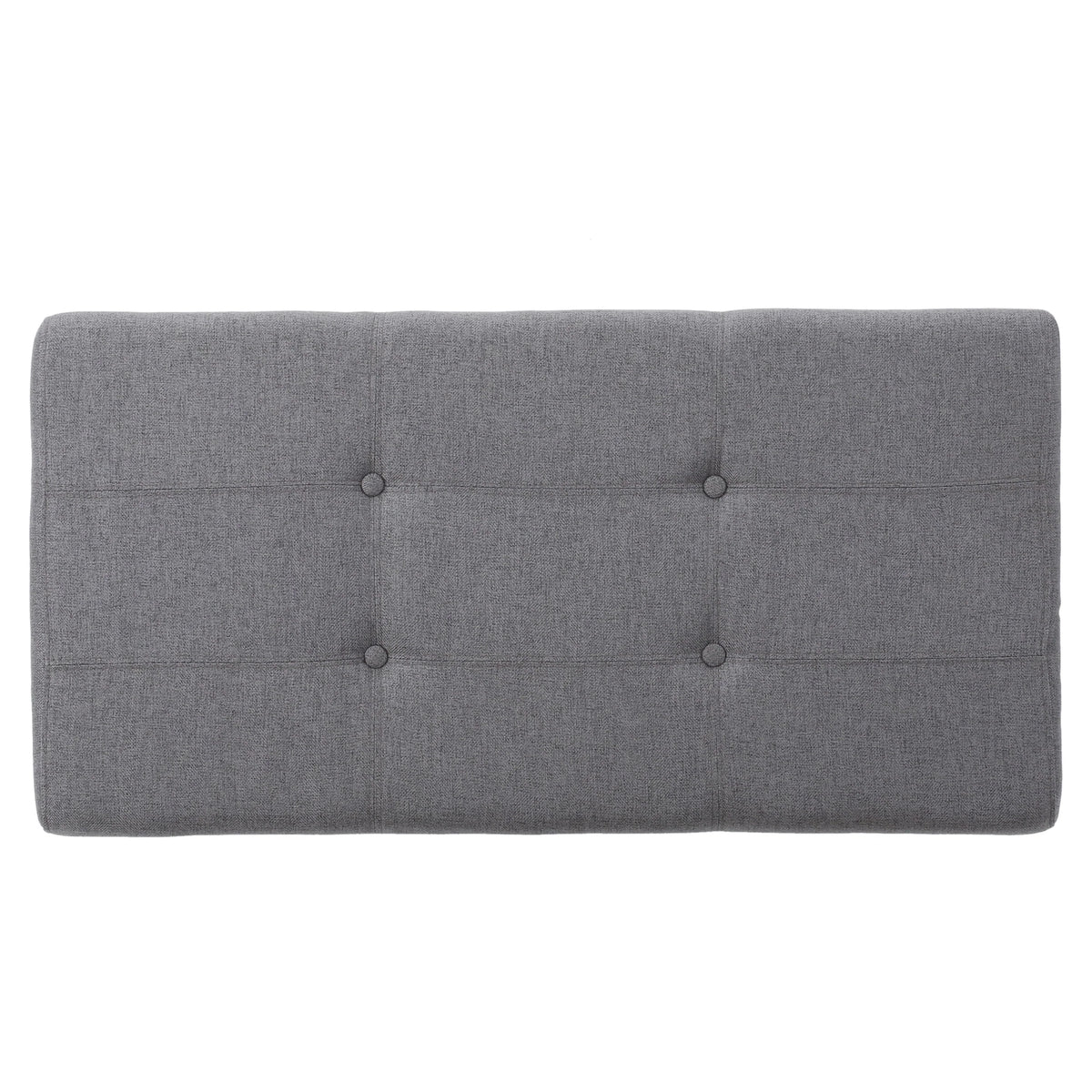 GDF Studio Valeno Mid Century Modern Fabric Tufted Storage Ottoman Bench, Light Gray and Light Brown