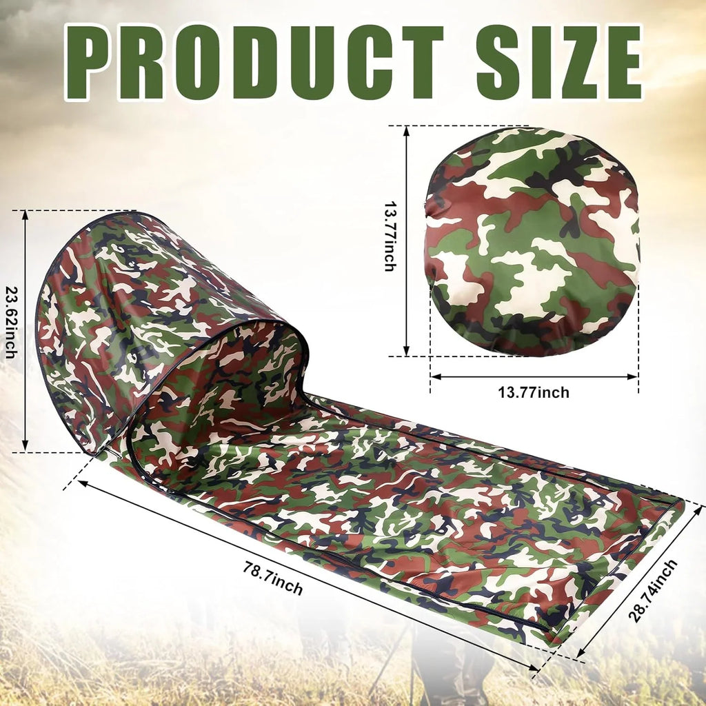 Breling Bivy Sack Waterproof Single Person Pop up Bivy Bag Cover Tent Sleeping Cover with Head Lightweight Warm Tent Windproof Anti Mosquito for Camping Hiking Backpacking Hunting Outdoor Survival