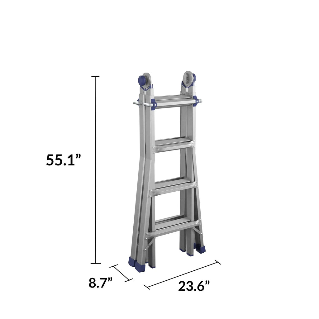 COSCO 18ft Reach Height Aluminum Multi-Position Ladder,300 lb. Load Capacity Type IA Duty Rating