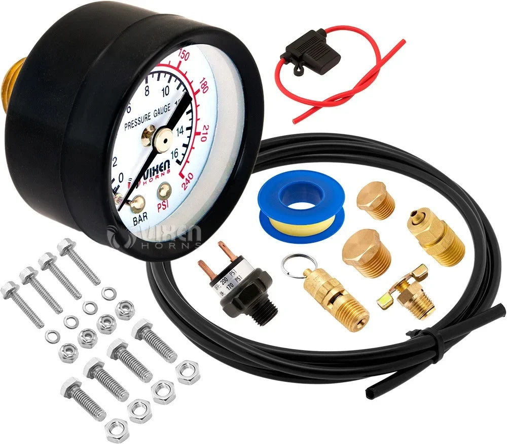 Vixen Horns 3 Gallon (12 Liter) Train/Air Horn Tank with 200 PSI Compressor Onboard System/Kit 12V VXO8330