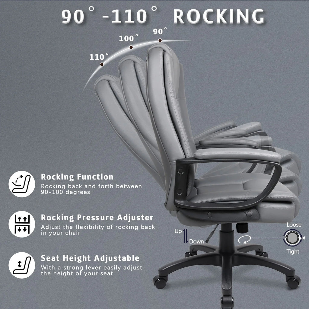 Waleaf Home Office Chair, 400LBS 8Hours Heavy Duty Design, Ergonomic High Back Cushion Lumbar Back Support, Computer Desk Chair, Big and Tall Chair for Work