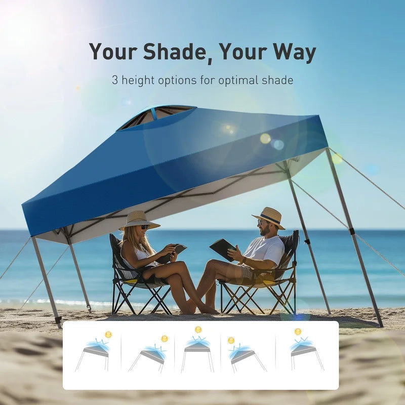 CHITOOMA 10 x 10ft Pop up Canopy Tent, Instant Outdoor Shelter Easy Portable Straight Leg Canopy Tent with Pockets Sidewall, White