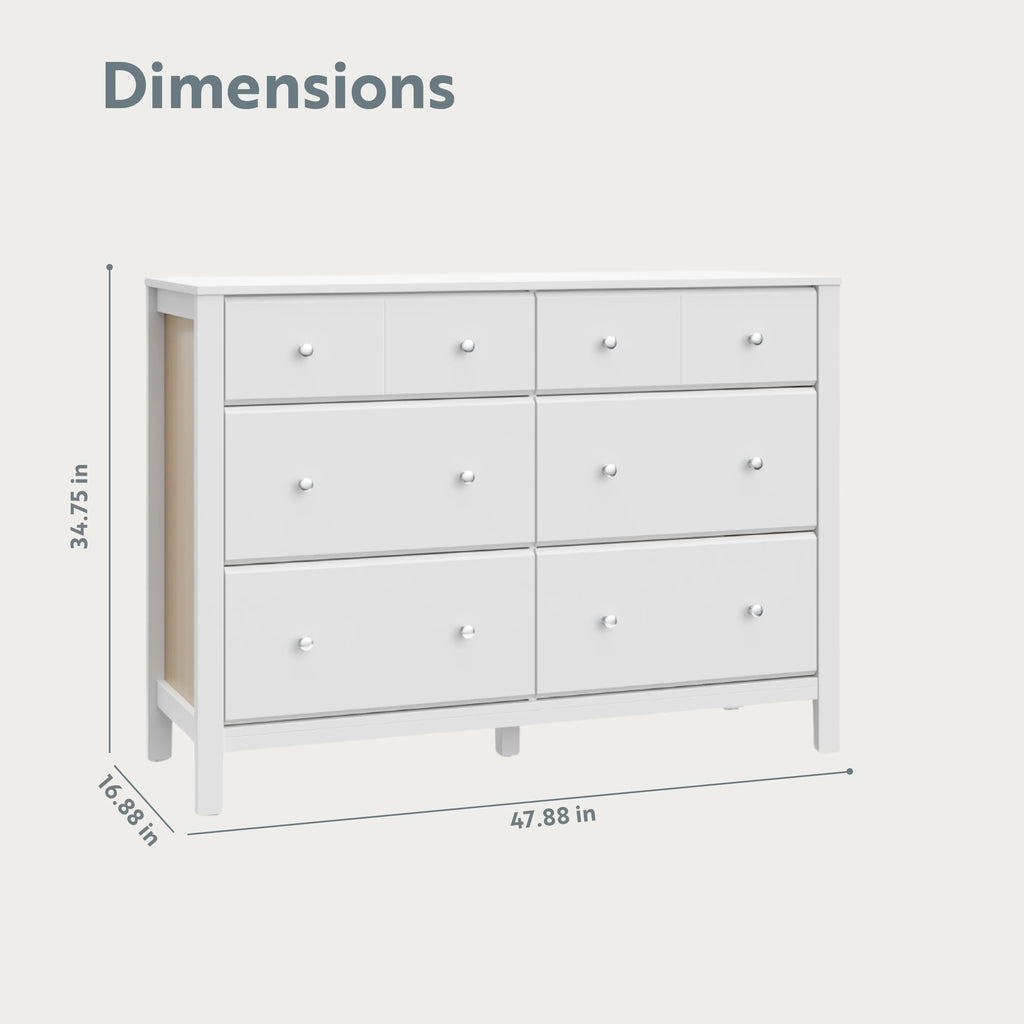 Storkcraft Horizon 6 Drawer Nursery Double Dresser, Driftwood
