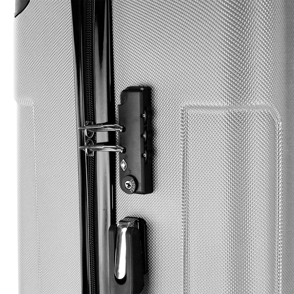 Red 3-Piece Hardshell Spinner Luggage Set (20in, 24in, 28in) - Large ABS Suitcase Set with 8 Wheels, Lightweight & Durable for Travel