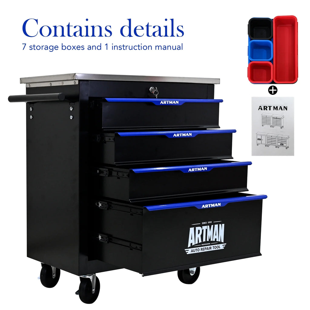 ARTMAN 6-Drawer Tool Storage Chest with Lockable Wheel,6 Drawer Tool Storage Cabinet for Garage, Warehouse, Repair Shop