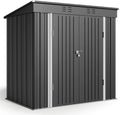6' x 4' Outdoor Storage Shed, Lofka Garden Metal Shed with Base Frame for Backyard, Patio, Lawn, Gray
