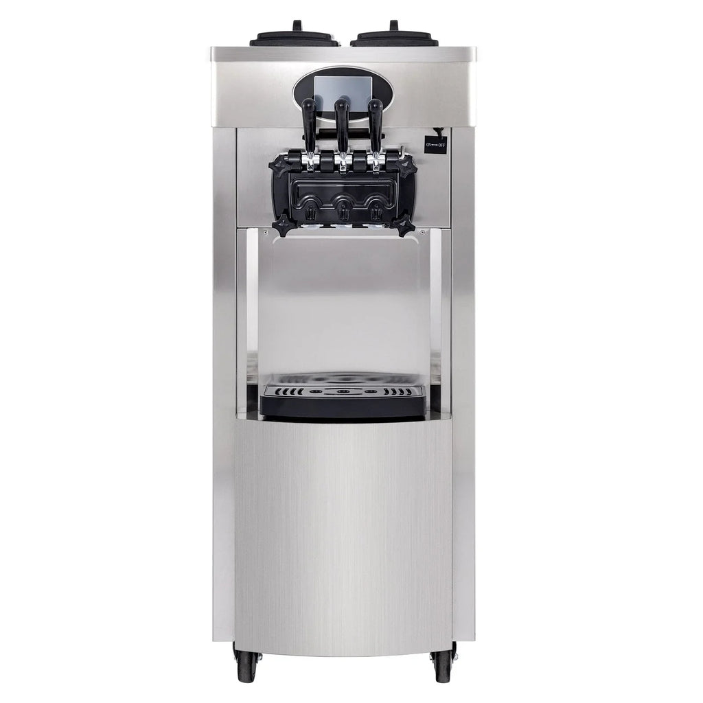 SHENGJINSH Pre-cooled Commercial Ice Cream Machine, 3 Flavors Countertop Soft Serve Ice Cream Maker
