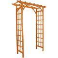 Sunnydaze 78.5" Brown Wooden Garden Arbor Walkway Wedding Arch, Weather-Resistant Finish