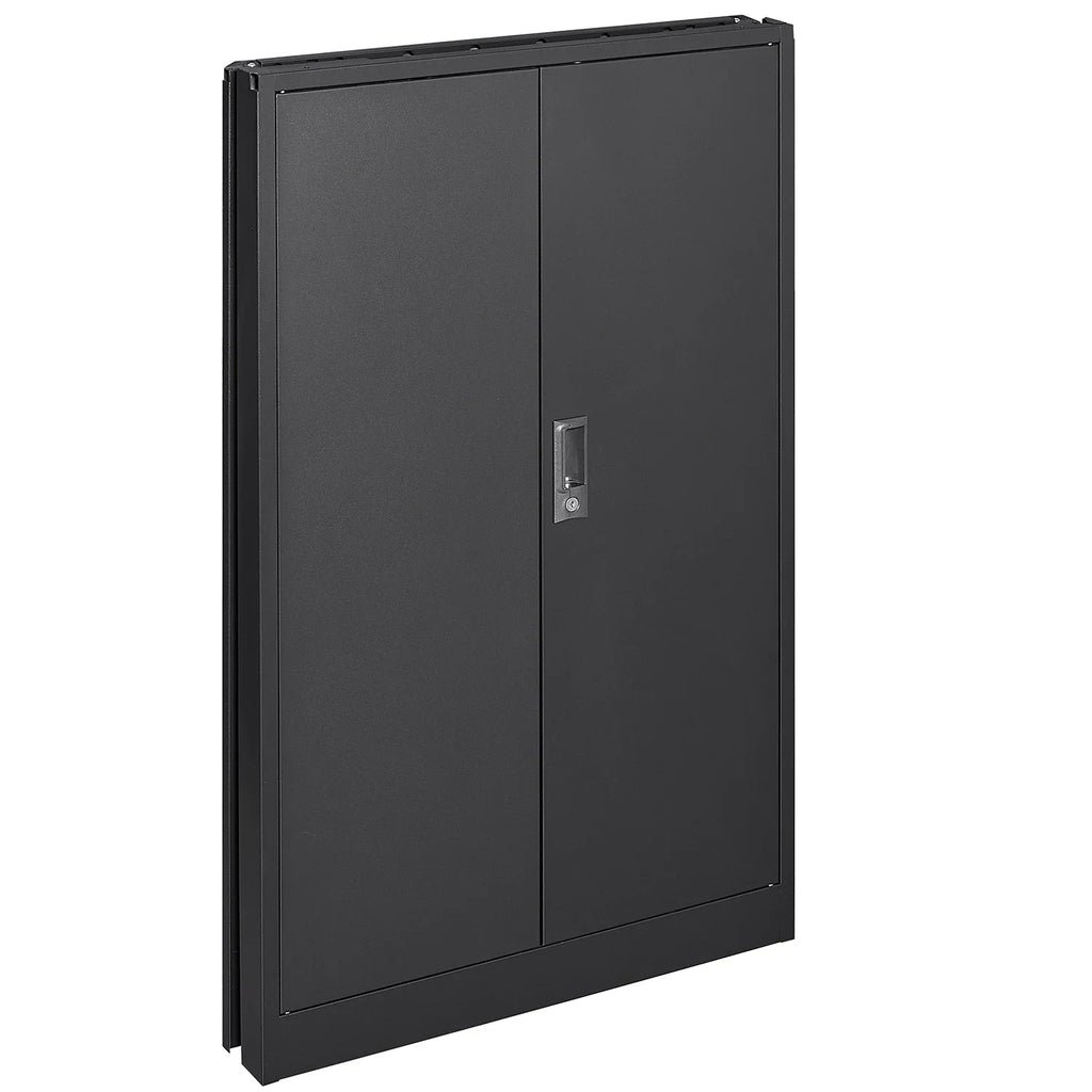 Metal Storage Cabinet with Locking Doors and Adjustable Shelf, Folding Filing Storage Cabinet, Rolling Storage Locker Cabinet for Home Office,School,Garage, White