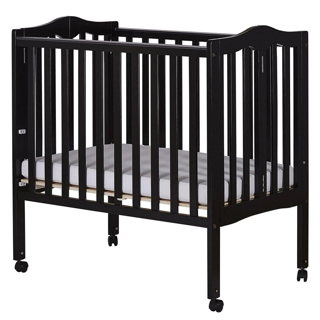 Dream On Me 2-in-1 Lightweight Folding Portable Crib. Black