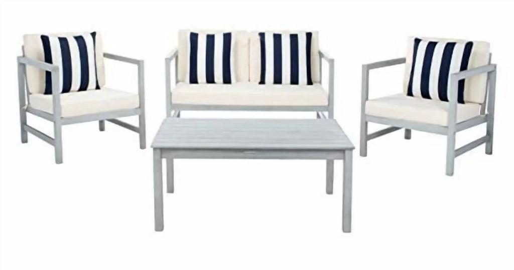 Safavieh Montez 4 Piece Outdoor Set with Accent Pillows