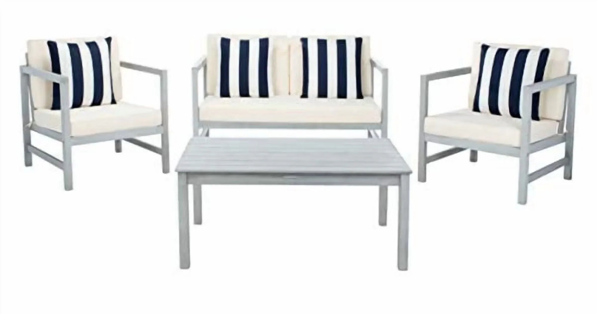 Safavieh Montez 4 Piece Outdoor Set with Accent Pillows