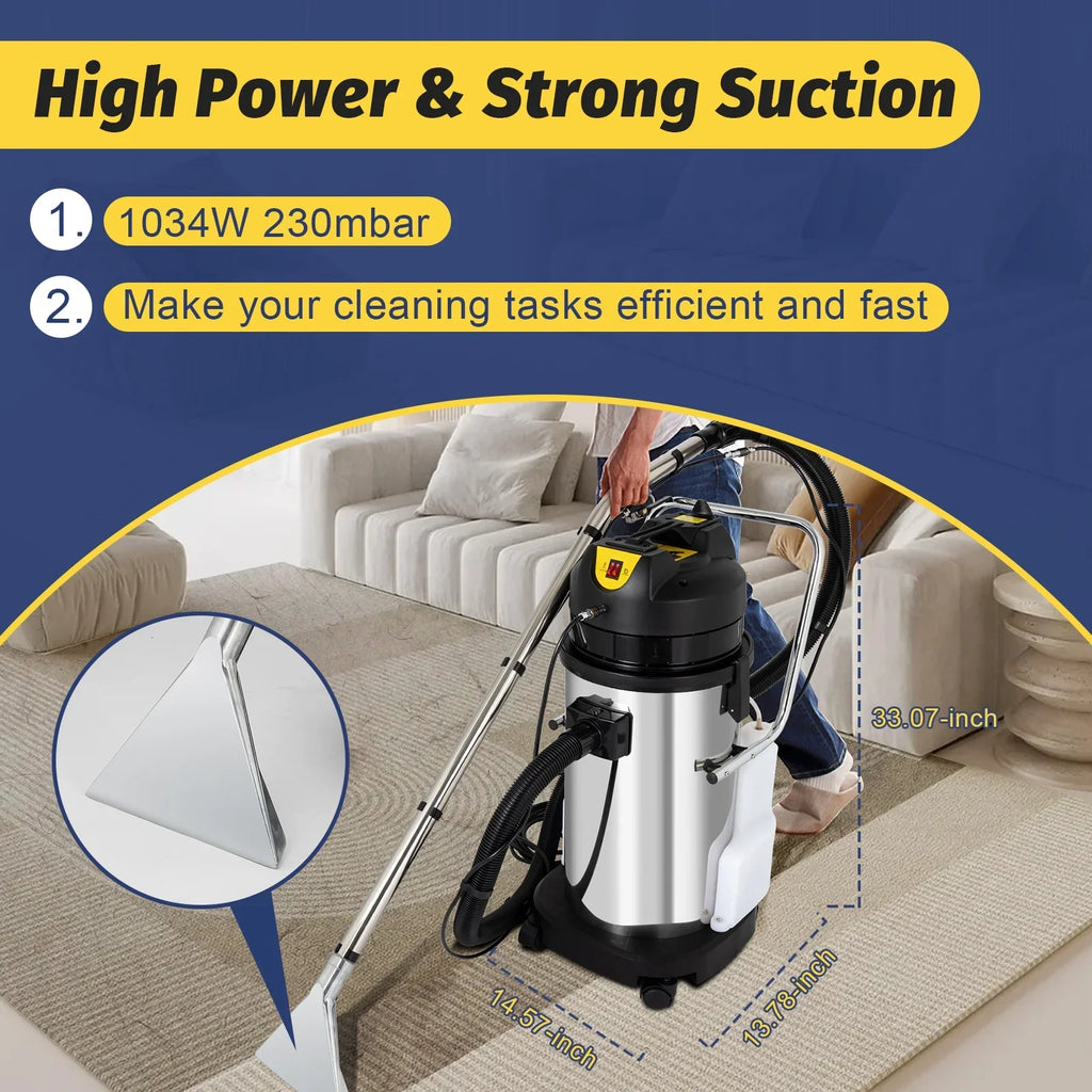 60L Commercial Carpet Cleaner Extractor 3 in 1 Cleaning Machine Vacuum Cleaner
