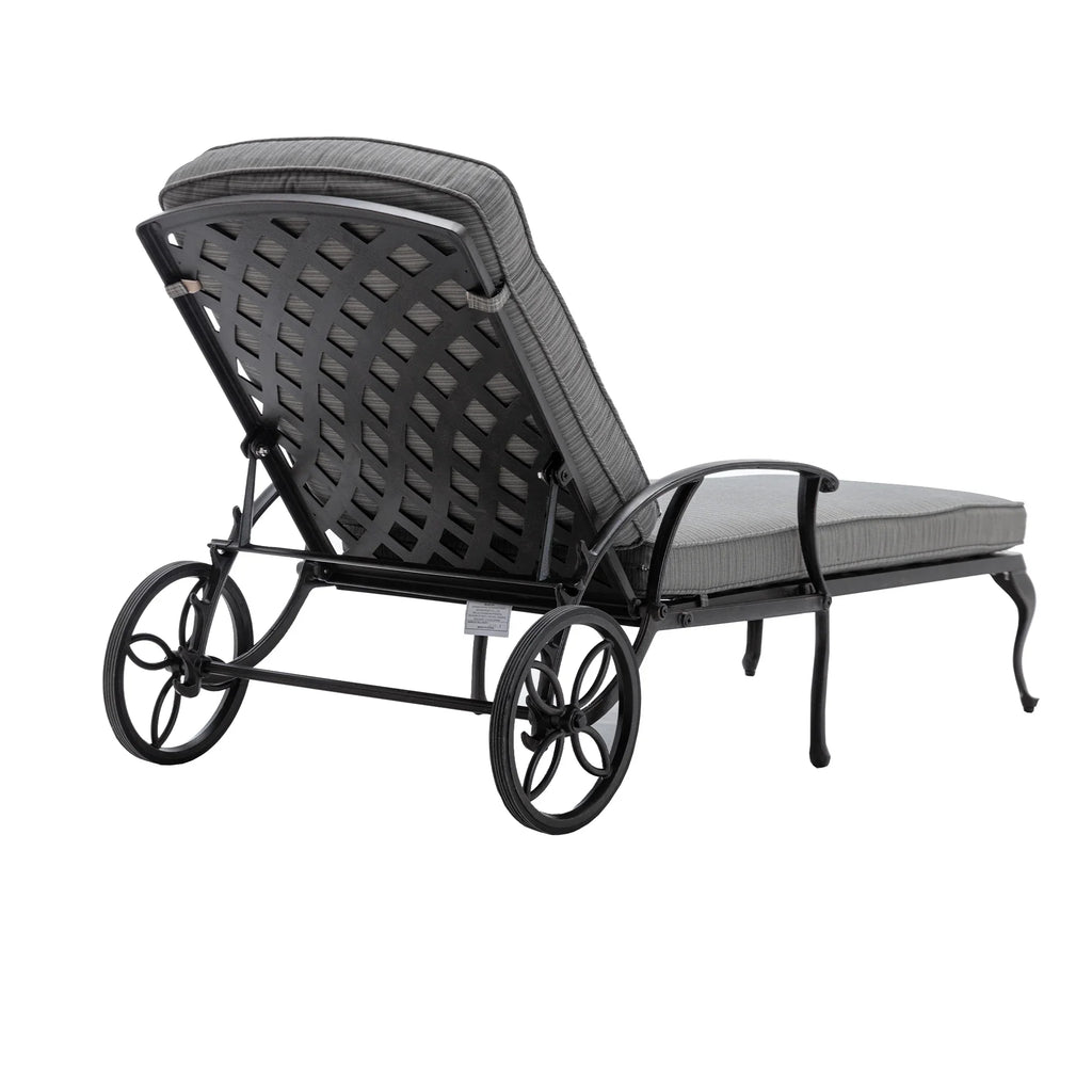 Homefun Aluminum Weatherproof Outdoor Chaise Lounge, Antique Bronze