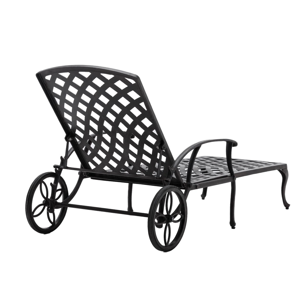 Homefun Aluminum Weatherproof Outdoor Chaise Lounge, Antique Bronze