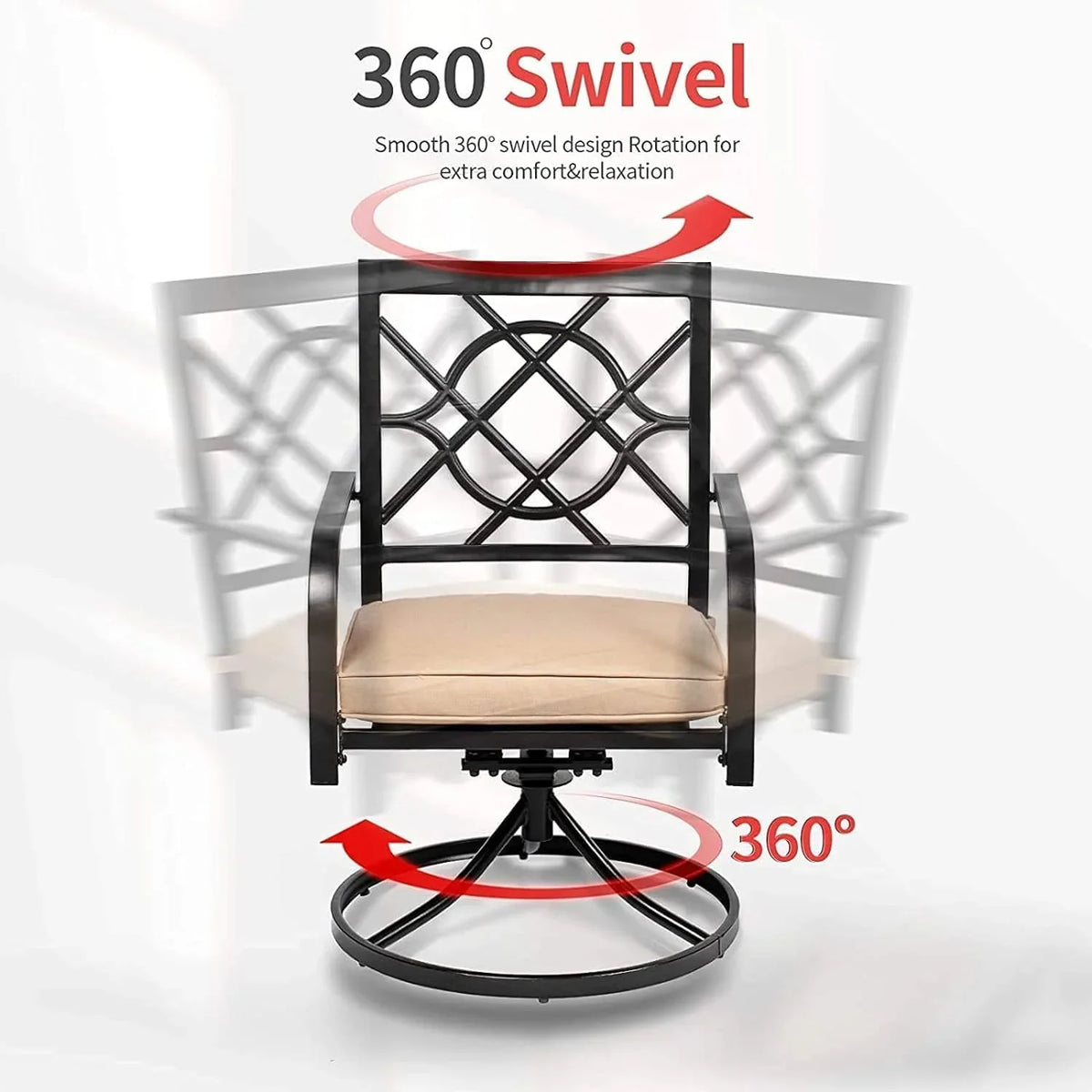 SUNCROWN 5-Piece Outdoor Wrought Iron Chairs and Table Patio Dining Furniture Set - 4 Stackable Metal Chairs, 1 Steel Slat Bistro Table and 1 Sky Blue 9Ft Patio Umbrella for Garden Backyard Deck