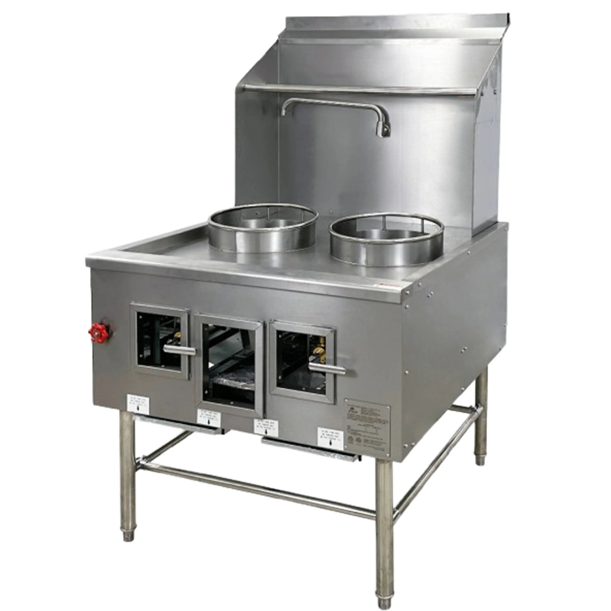 NSF 36 in. Two Burners Chinese Wok Range Natural Gas/ LP with Waterfall Commercial Restaurant Wok