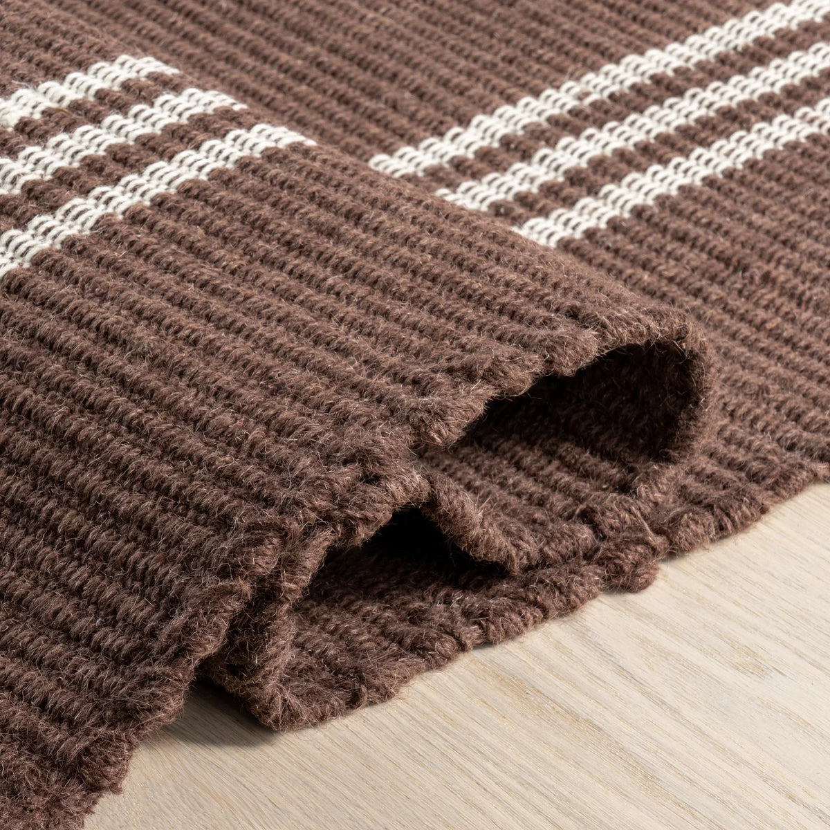 Rugs USA Hawthorn Striped Wool Area Rug, 4' x 6', Hawthorn Ivory