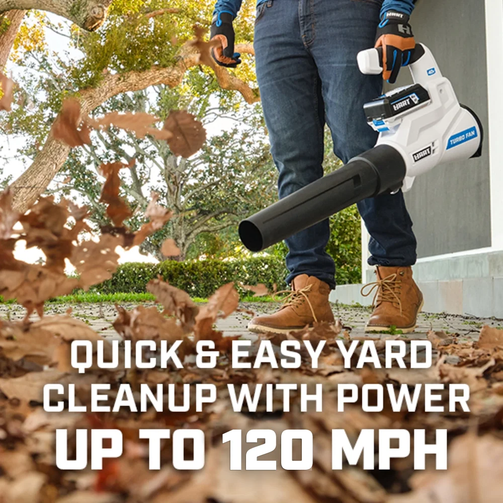 HART 40V 120 MPH at 450 CFM Cordless Axial Leaf Blower Kit, (1) 4.0Ah Lithium-Ion Battery