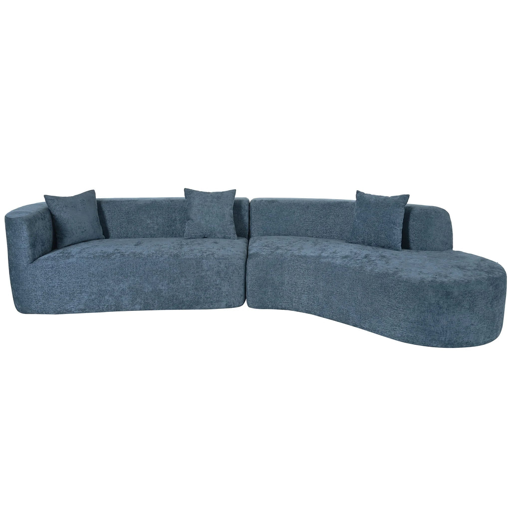 Harper & Bright Designs Modern Curved Floor Sofa Set, Modular Sectional Sponge Couch for Living Room, 2 PC Free Combination No Assembly Foam-Filled Sofa, Beige