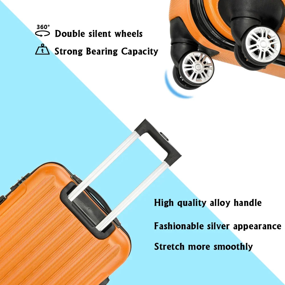 Red 3-Piece Hardshell Spinner Luggage Set (20in, 24in, 28in) - Large ABS Suitcase Set with 8 Wheels, Lightweight & Durable for Travel