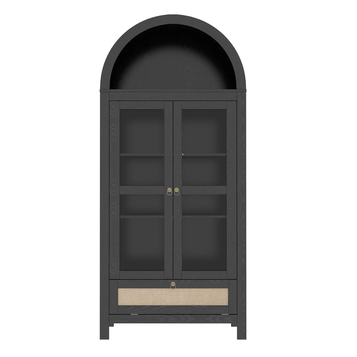 LAZZO 73-Inch Tall Arched Kitchen Pantry Storage Cabinet, 2 Doors, Brown