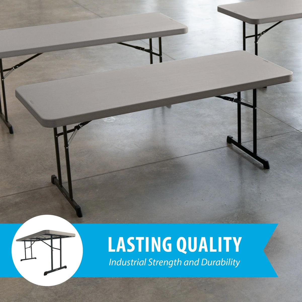 Lifetime 6 ft. Rectangle Folding Table, Indoor/Outdoor Professional Grade, Putty Set of 4 (480126)
