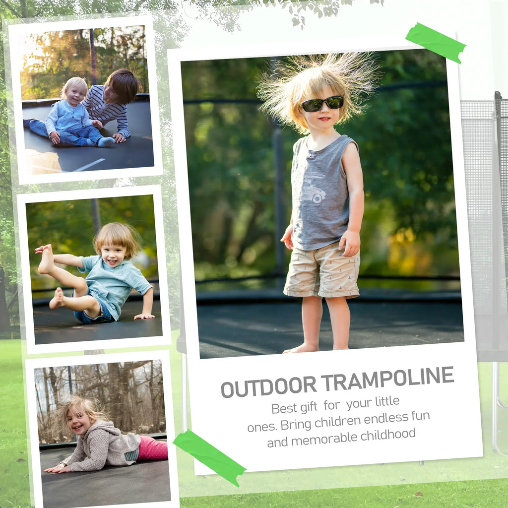 AOTOB 14X8FT Rectangle Trampoline - Perfect Outdoor Trampoline for Kids - Gymnastics Style Tranpoline with Enclosure Net - Supports Up to 440 lbs