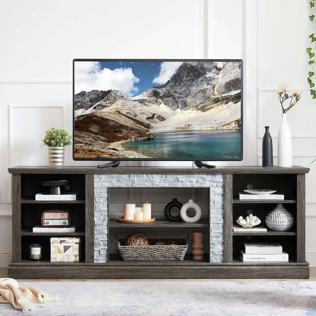 70 Inch TV Stand for TVs up to 80 Inch, Entertainment Center with Storage for Living Room, TV Console for Bedroom, Media Console for 40/50/55/60/65/70/75/80 Inch TV, White