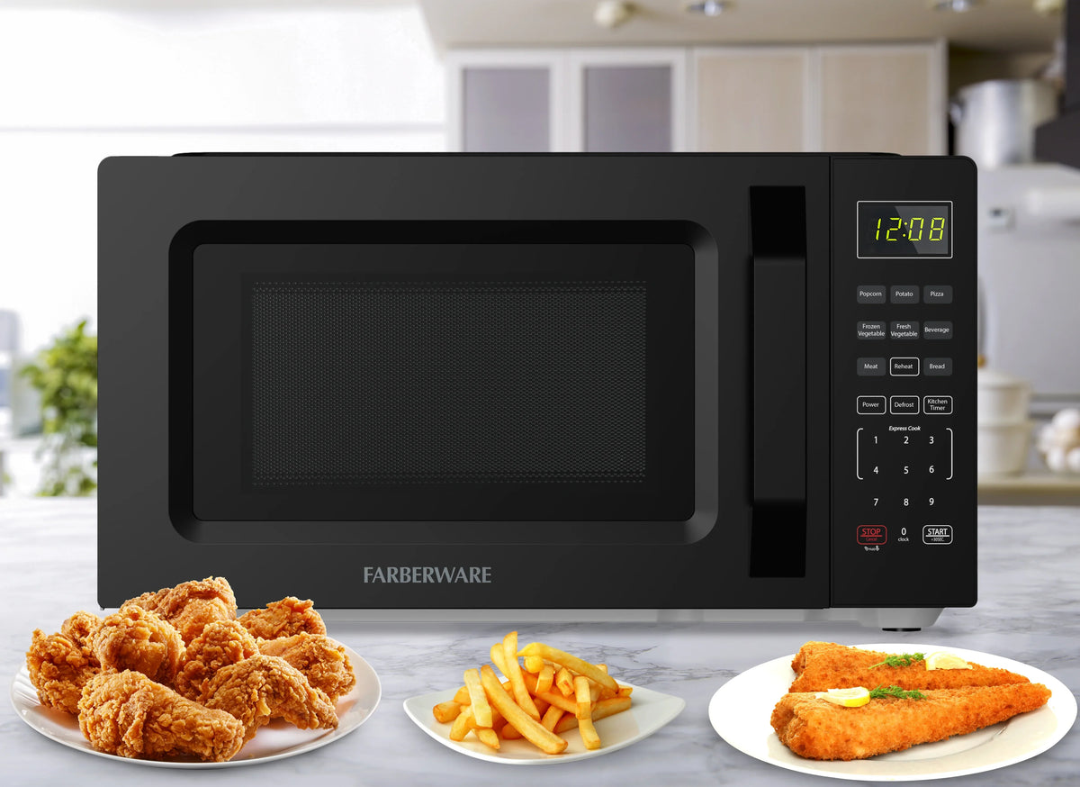 Farberware 1.1 Cu. Ft. 1000-Watt Compact Microwave Oven, Black