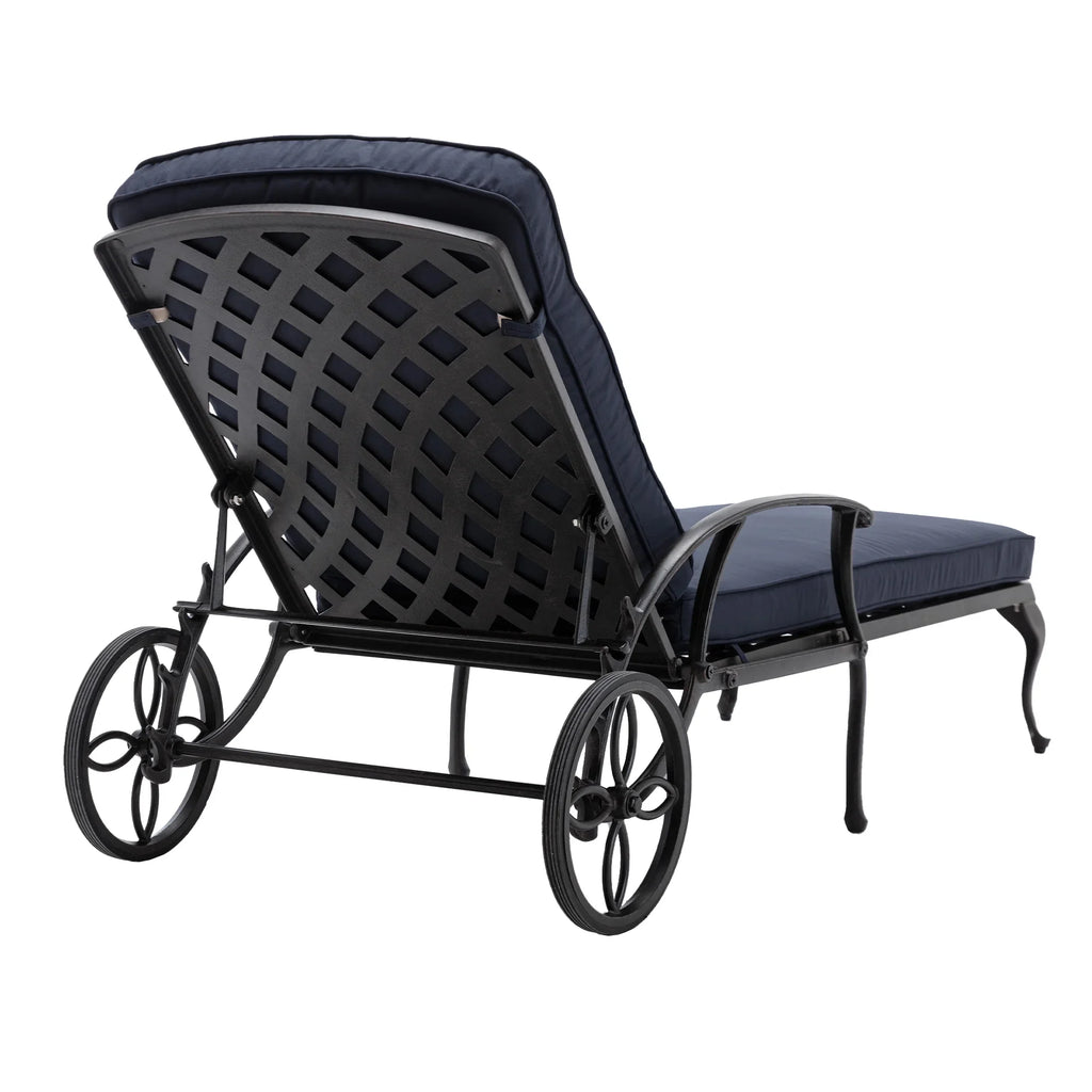 Homefun Aluminum Weatherproof Outdoor Chaise Lounge, Antique Bronze