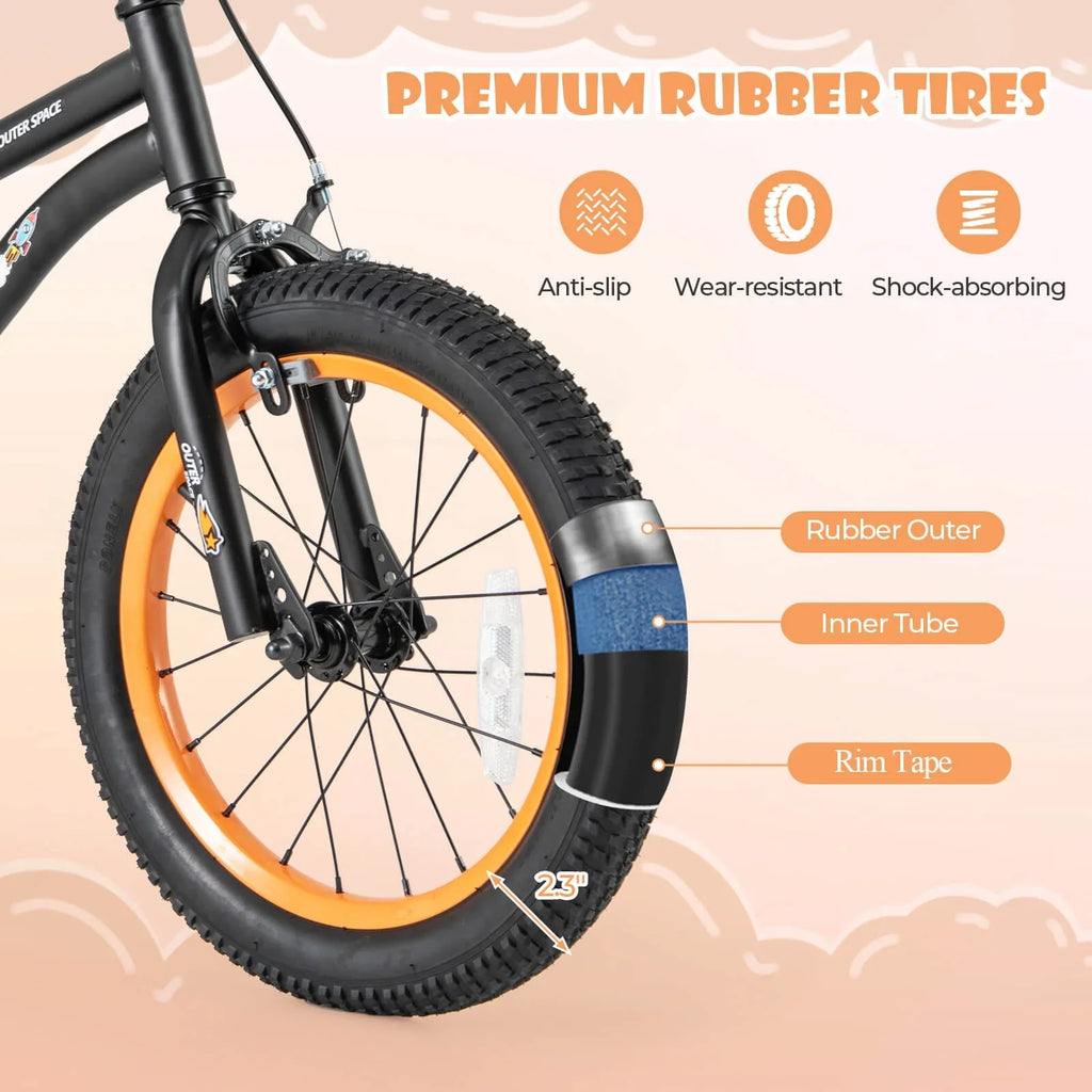 Costway 16-Inch Kid’s Bike for 4-7 Years Old with Adjustable Saddle & Anti-slip Handlebar Black