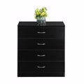 BESTCROF 4 Drawer Dresser Black Dresser, Modern Nightstand Dressers for Bedroom, Small Chest of Drawers Storage Cabinet Dresser Organizer Unit with Handle for Home, Office