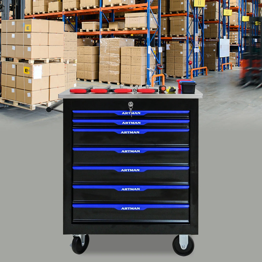 ARTMAN 6-Drawer Tool Storage Chest with Lockable Wheel,6 Drawer Tool Storage Cabinet for Garage, Warehouse, Repair Shop