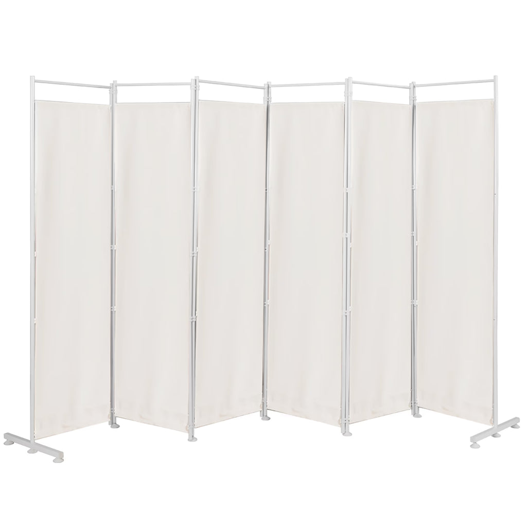 Costway 6-Panel Room Divider Folding Privacy Screen w/Steel Frame Decoration Brown