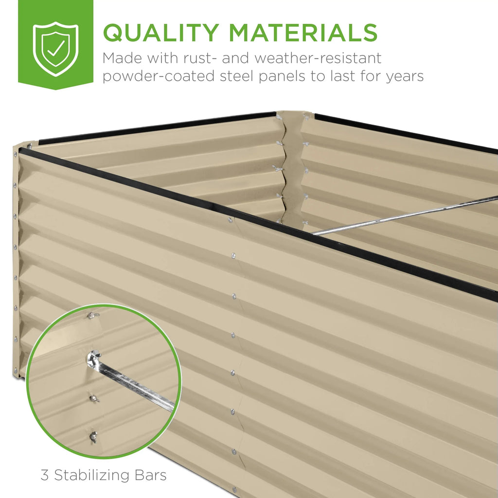 Best Choice Products 8x4x2ft Outdoor Metal Raised Garden Bed, Planter Box for Vegetables, Flowers, Herbs - Gray