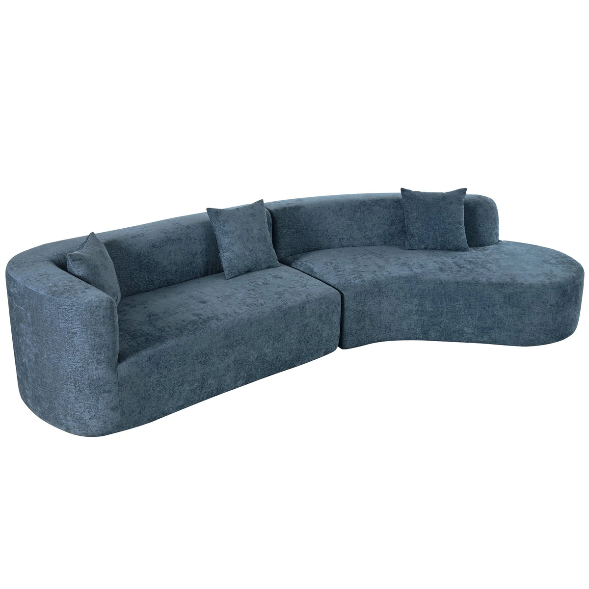 Harper & Bright Designs Modern Curved Floor Sofa Set, Modular Sectional Sponge Couch for Living Room, 2 PC Free Combination No Assembly Foam-Filled Sofa, Beige