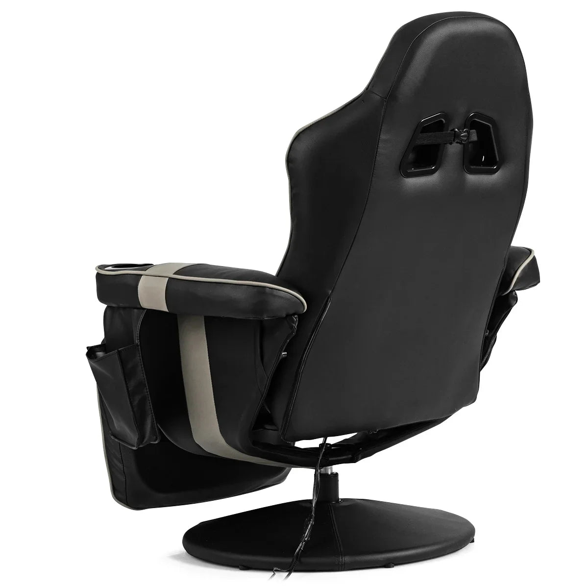 Goplus Massage Gaming Recliner Reclining Racing Chair Swivel Black