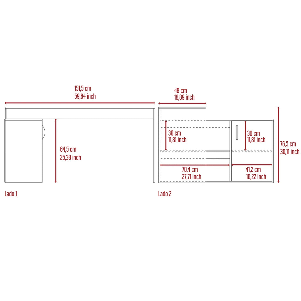 L Shaped Desk, Corner Desk with Sotrage Cabinets, Computer Desk Home Office Desk Writing Study Gaming Table Workstation for Home Game