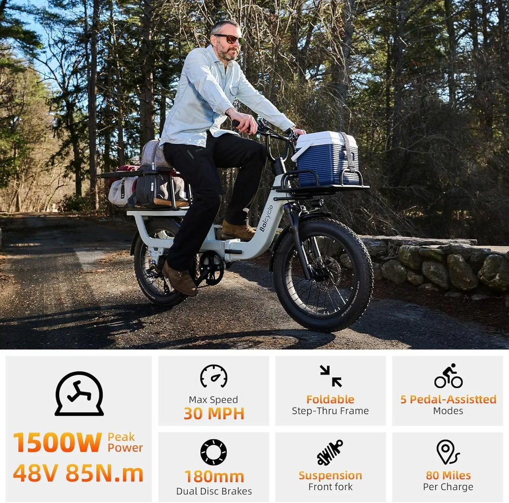 Electric Bike for Adults with 1500W Peak Motor,80Miles Max Range,7 Speed Gear,750WH Detachable Battery,Folding Ebike with 20'' Fat Tire"Full Suspension UL Certificated Bicycle