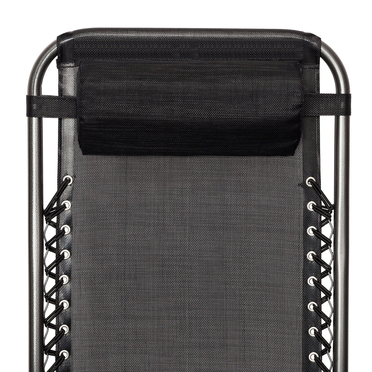 GoDecor Black 2 Pieces Zero Gravity Lounge Chairs with Saucer