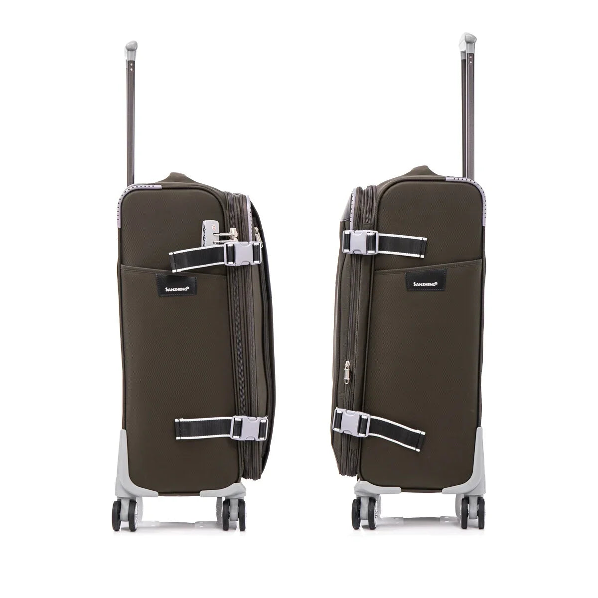 4-Piece Sage Green Softside Luggage Set with Spinner Wheels, Lightweight Expandable Suitcases (20"/24"/28"/32")