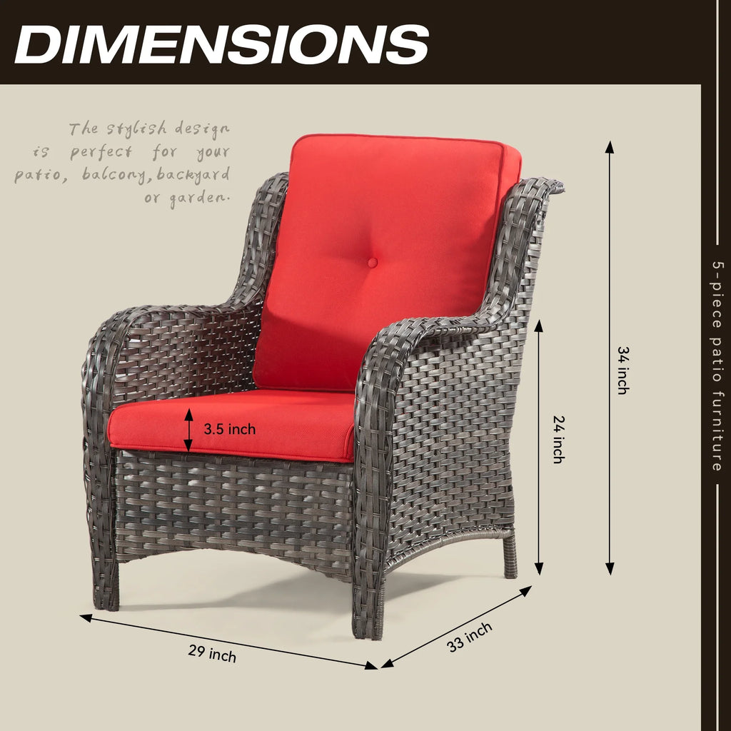 MeetLeisure 3 Pieces Outdoor Furniture Patio Furniture Set with One 3-Seat Sofa, Two ArmChairs, Navy