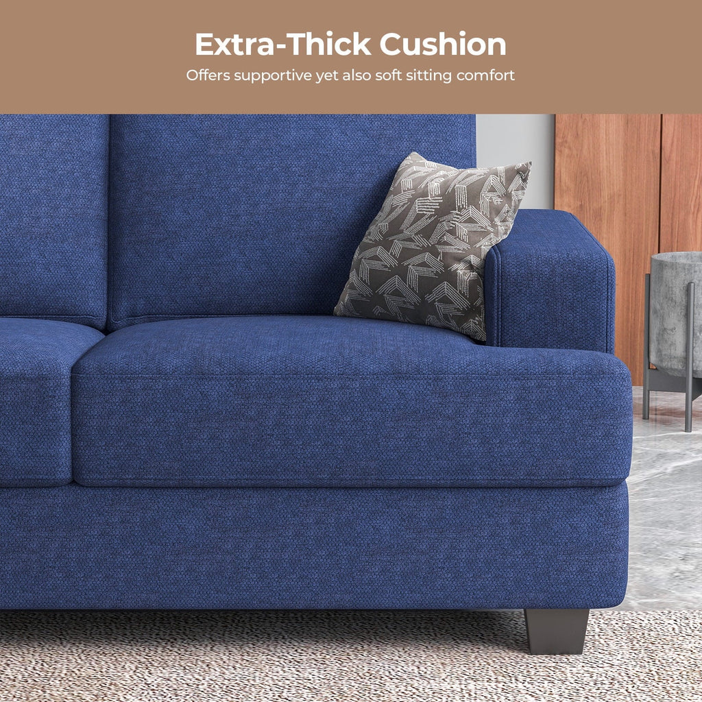 BLAZANT 3 Seater Sofa Oversize, 89" Extra Large Size Sofa Couch with Extra Deep Seats, Modern Loveseat Sofa, Comfortable Fabric, Easy to Install, for Living Room Apartment Lounge, Brown