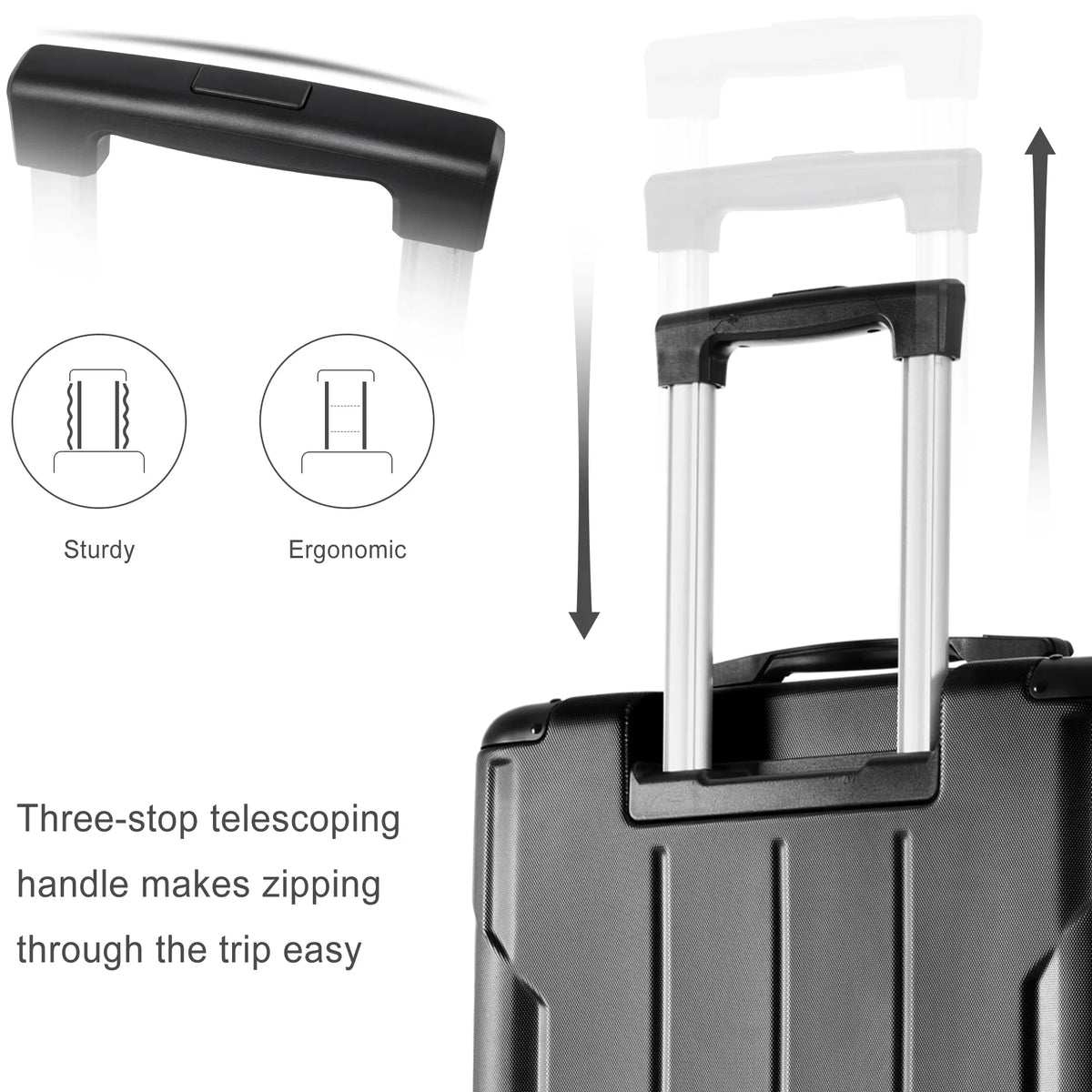 Luggage Sets 3 Piece, Expandable Hard shell ABS Suitcases with Double Spinner, Travel luggage Set