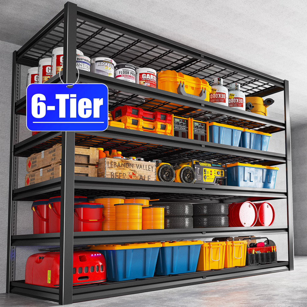 REIBII 55" W Wire Shelving Garage Shelves Heavy Duty 3000lbs Adjustable 5-Tier Storage Rack